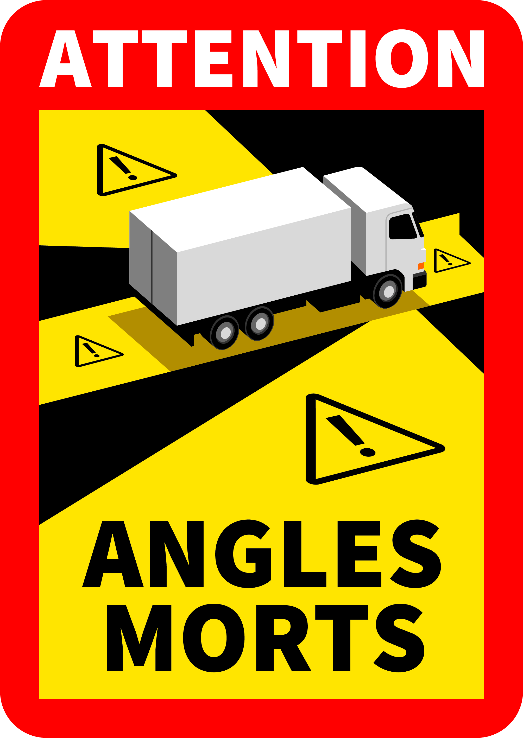 ADHESIF TRIANGLE ATTENTION ANGLE MORT - DISPOSITIF POIDS LOURDS (M0376T)