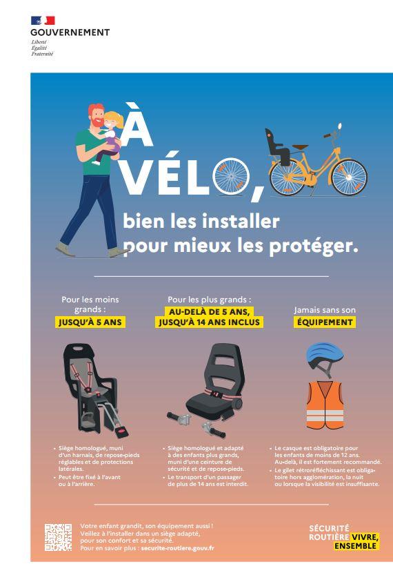 Transporter un enfant a velo Securite Routiere